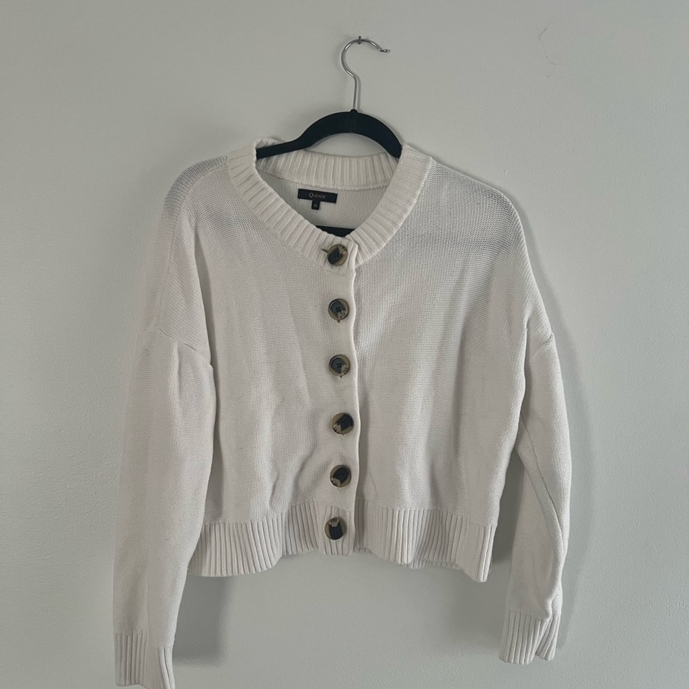 Quince Organic Cotton Cropped Cardigan